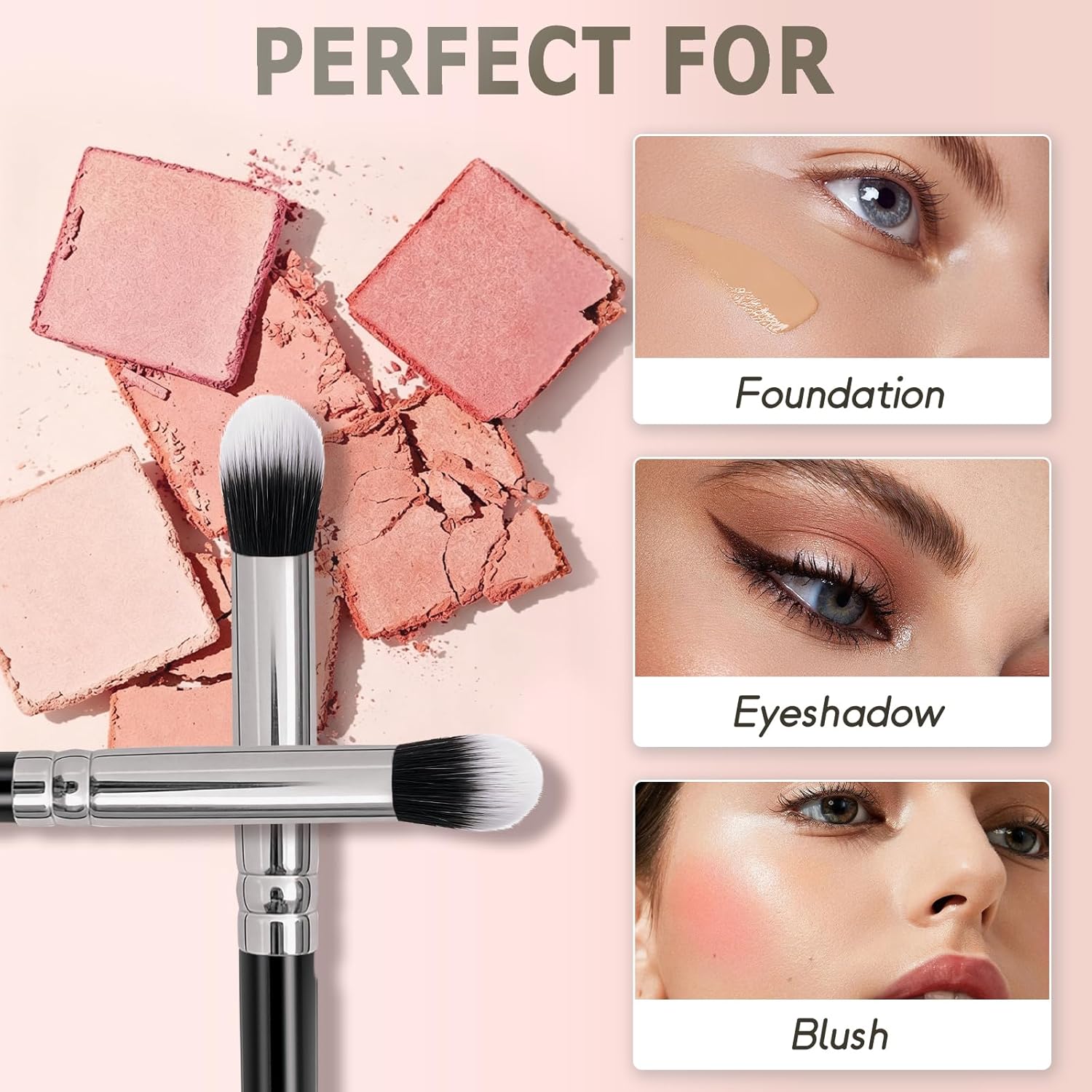 Makeup Brush Set, Premium Synthetic 14 Pcs Makeup Brushes, Travel Makeup Brush Set for Foundation, Concealer, Blush