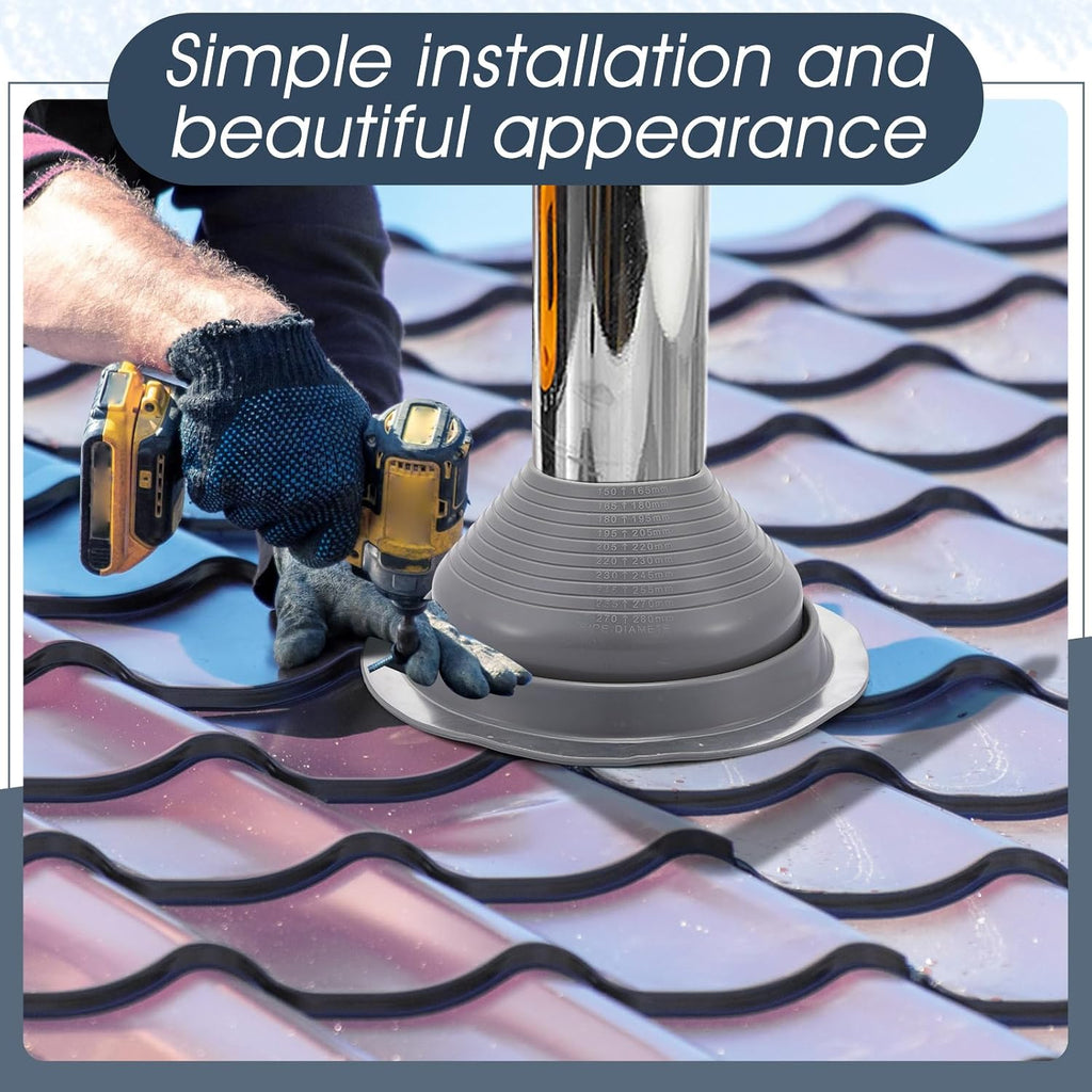 1 Pcs #6 Pipe Od 5"-9" Flexible Roof Jack Pipe Boot Flashing Vent High Temp Silicone Chimney for Roof Vents