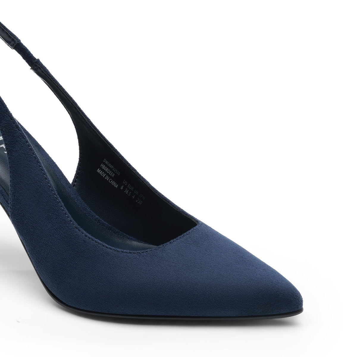 Women's Slingback High Heels Pumps Shoes,Navy-Suede,10