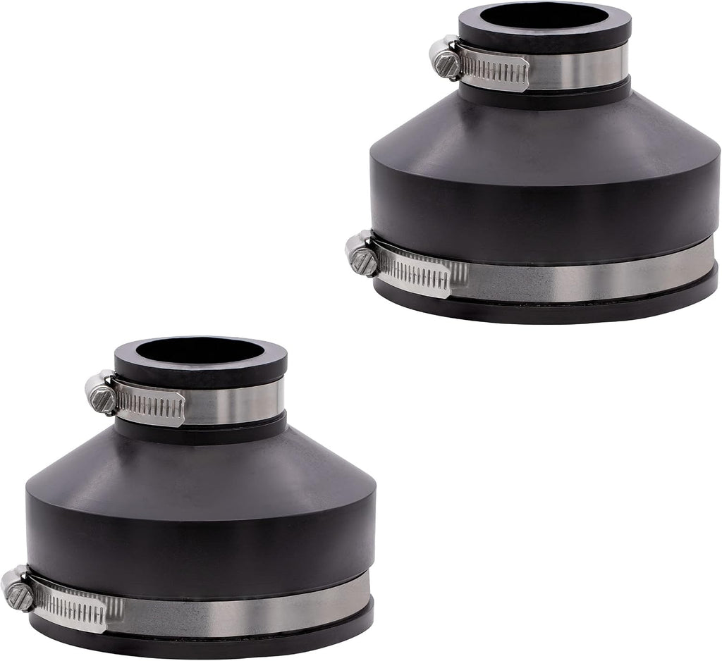 Fernco 1056-415 4-in. x 1-1/2-in. Flexible PVC Reducing Pipe Coupling for Cast Iron and Plastic Plumbing Connections, 2-Pack