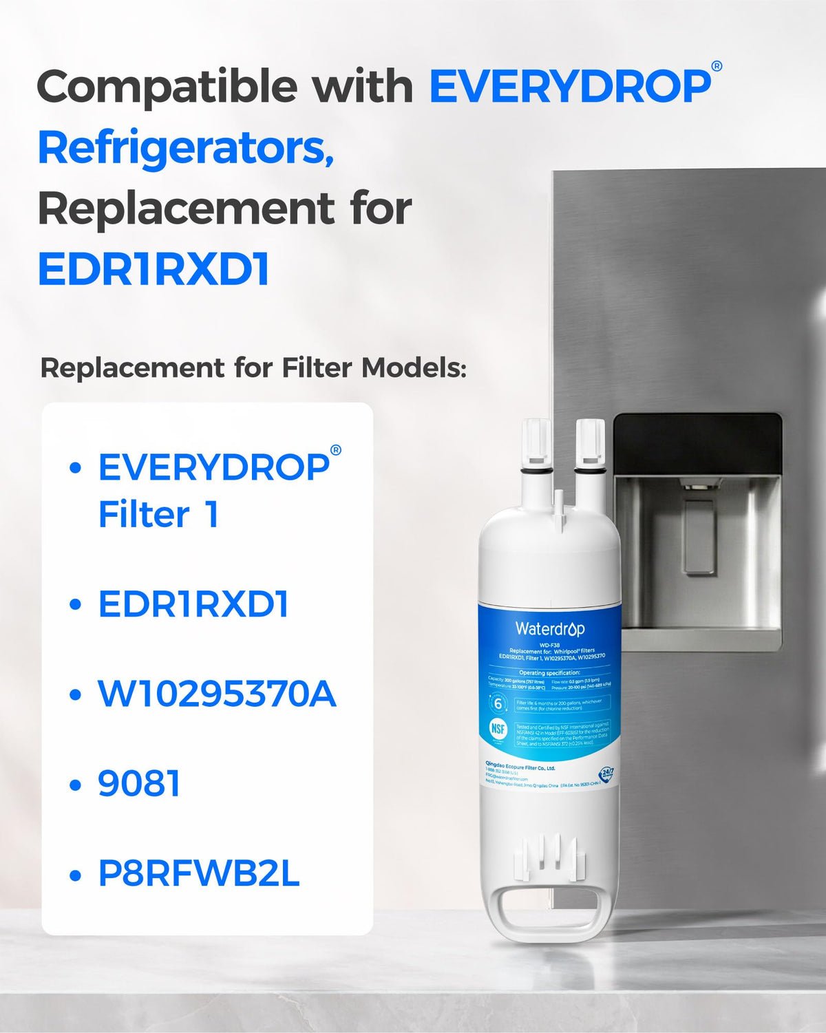 EDR1RXD1 Water Filter Replacement for Everydrop Filter 1, 3 Pack