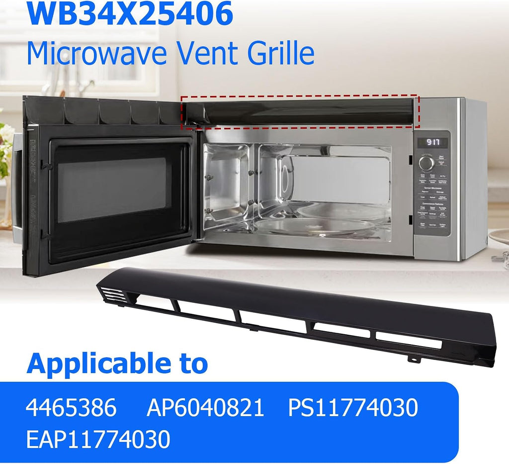 1PC WB34X25406 Microwave Vent Grille Replacement for GE Over-the-Range Microwaves