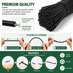 1000Pcs 4 Inch Plastic Twist Ties for Bags, Wire Cable Ties for Plants,Breads,Household and Office Use