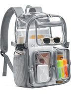 Clear Backpack for School, 17" Large Clear Bookbag with Reflective