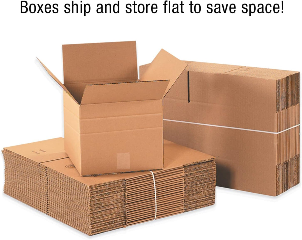 PMD1296 Multi-Depth Corrugated Boxes, 12"L x 9"W x 6"H, Kraft (Pack of 25)