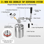 64oz Mini Keg Growler Portable Draft Beer Dispenser System