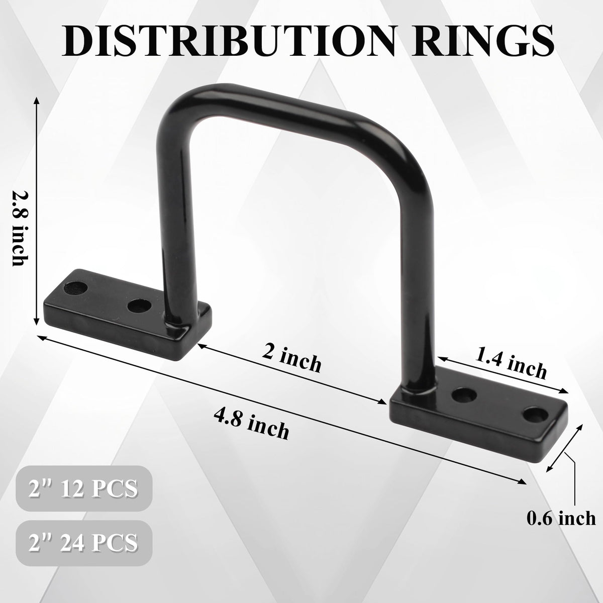 2" Aluminum Cable Management D Ring 24 Pack Cable Organizer Black
