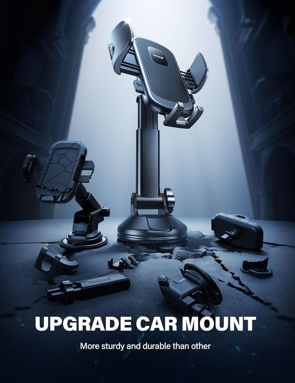 Car Phone Holder - [Strongest Military-Grade Suction Cup] 360° Rotation Phone Holders for Your Car Quick Release