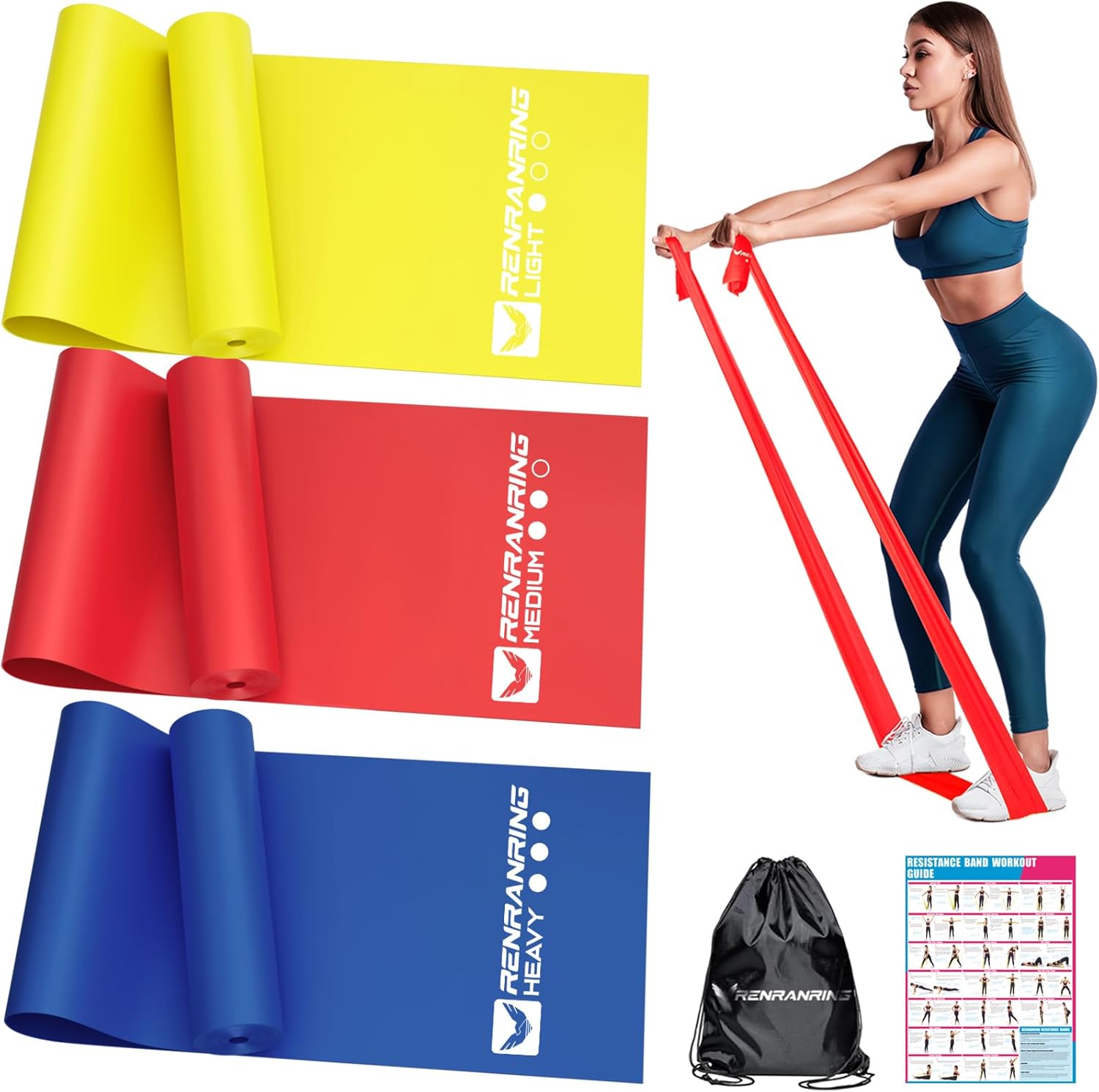 Resistance Bands for Working Out, Exercise Bands for Physical Therapy, Stretch, Recovery, Pilates, Rehab, Strength