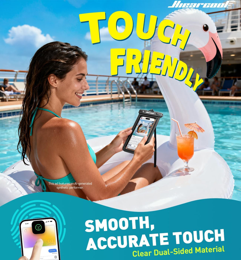 Waterproof Phone Pouch, IPX8 Waterproof Phone Case for iPhone 17/16/15/14 Pro Max, Cell Phone Dry Bag for Beach &