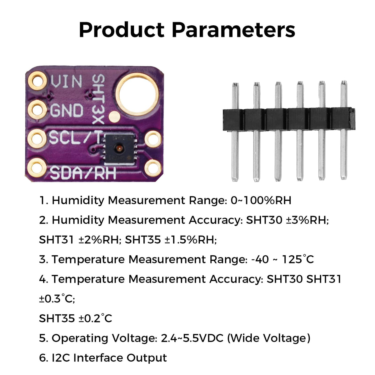 BTFO 3pcs SHT31-D SHT31 Temperature Humidity Sensor Module