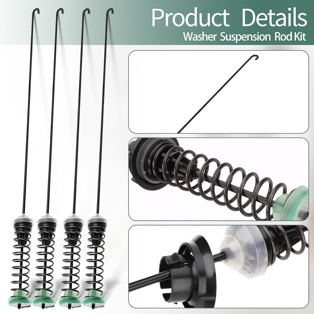WTW5057LW0 MVW5430MW0 WTW5105HW1 Washer Suspension Rods Kit Fit for WTW5105HW0 MVW6230HW2 MVW6200KW1 WTW5105HW3 MVW6200KW3 WTW5100HW2 MVW6230HW1 MVW6200KW0 WTW6120HW0 MVW6230HW0 MVW6200KW2 WTW5100HC2