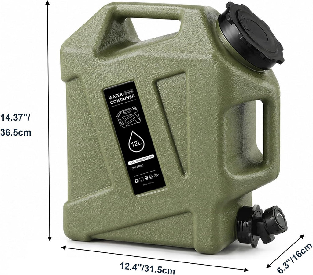 3.2/5 Gallon Water Jug with Spigot, Camping Water Jug, Water Storage Containers, BPA Free Water Container