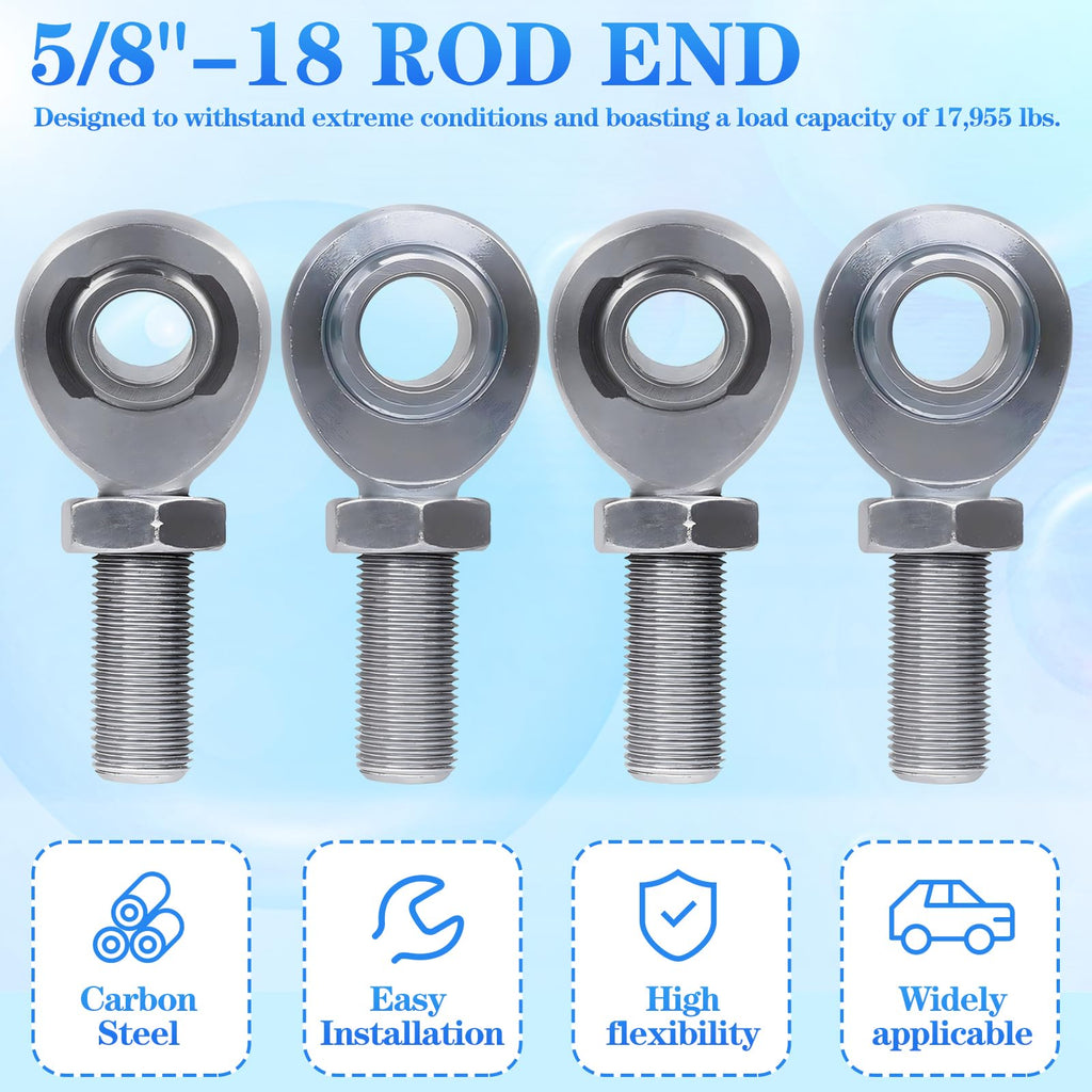YIFUOK 5/8" Heim Joint Rod End Bearing w/Jam Nut 4-Pack