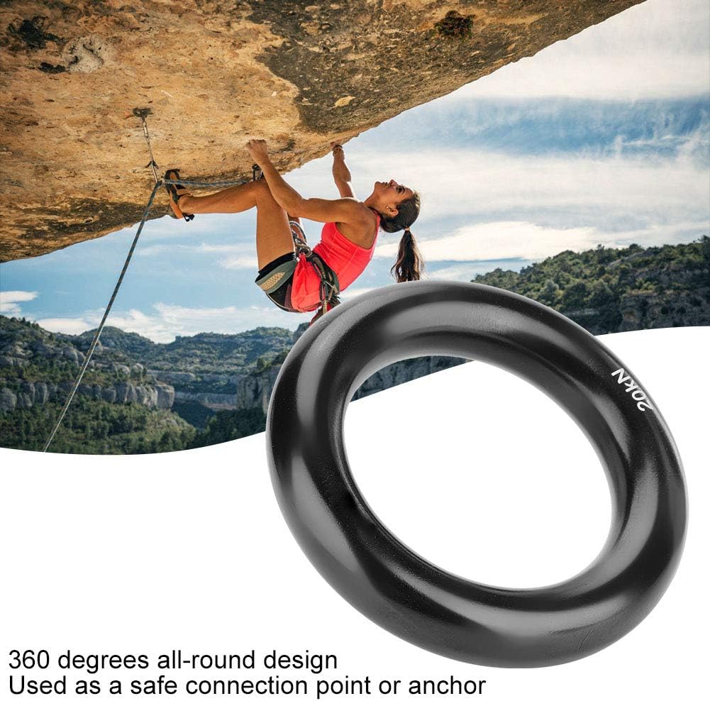20KN Climbing Rappel Ring, Outdoor Round Detachable Rock Climbing Ring 12mm/0.5in Aluminum Alloy Rappel Ring