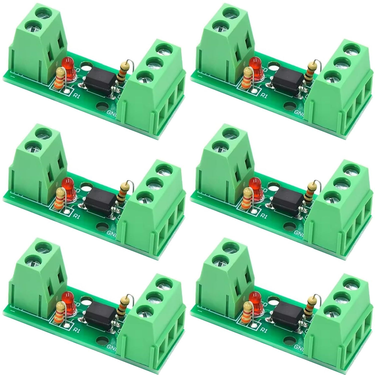 6pcs 1 Channel PC817 Optocoupler Isolation Module 24V Signal Isolation Board Optoelectronic Isolator Anti-Interference Converter