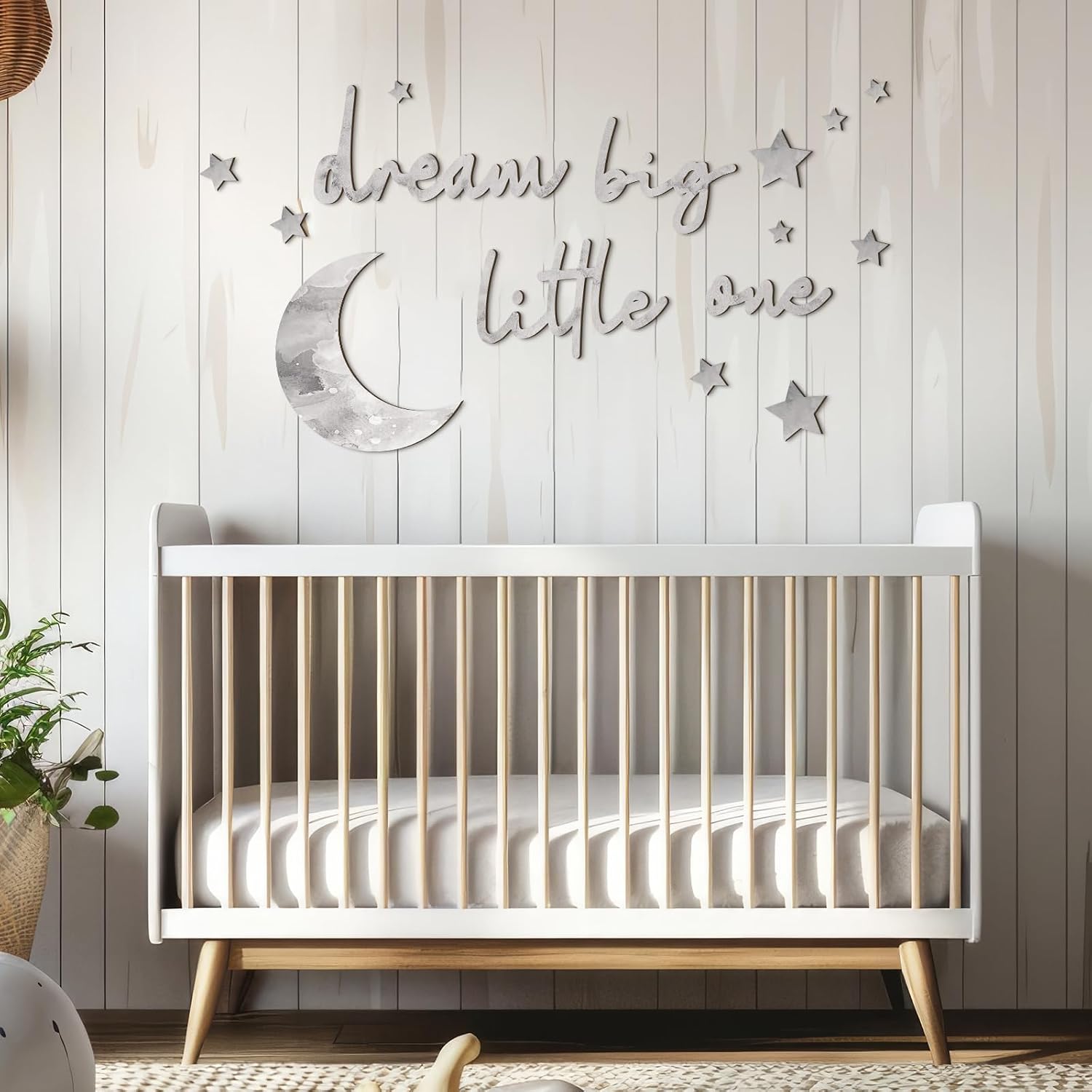 15 Pcs Moon and Stars Nursery Decor Dream Big Little One Wall Decor Boho Neutral Babyroom Wall Art Nursery Sign for
