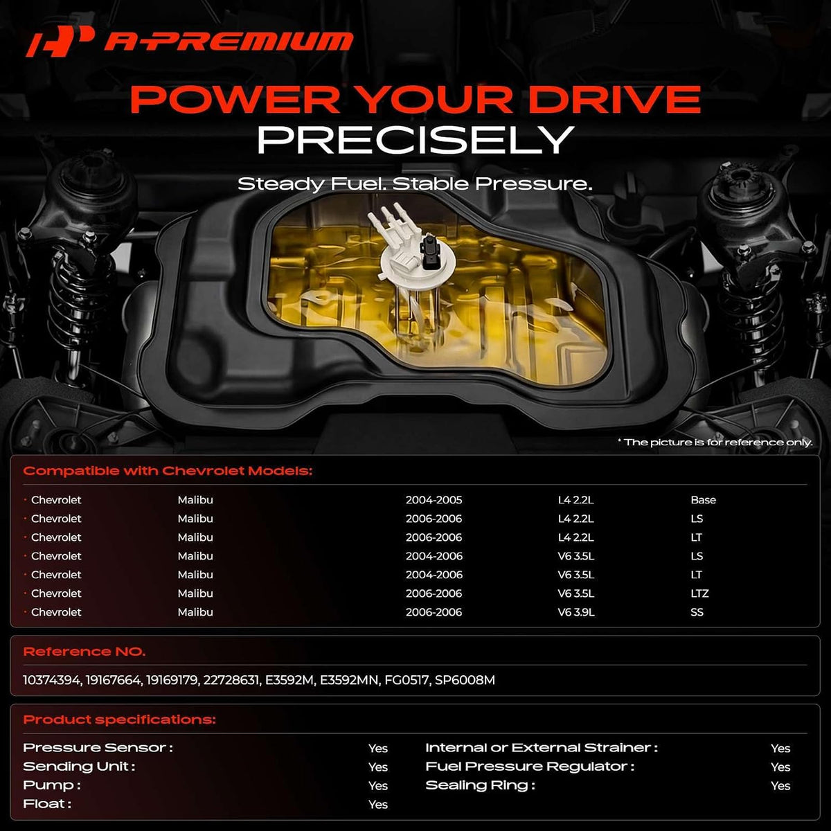 A-Premium Electric Fuel Pump Module Assembly with Pressure Sensor
