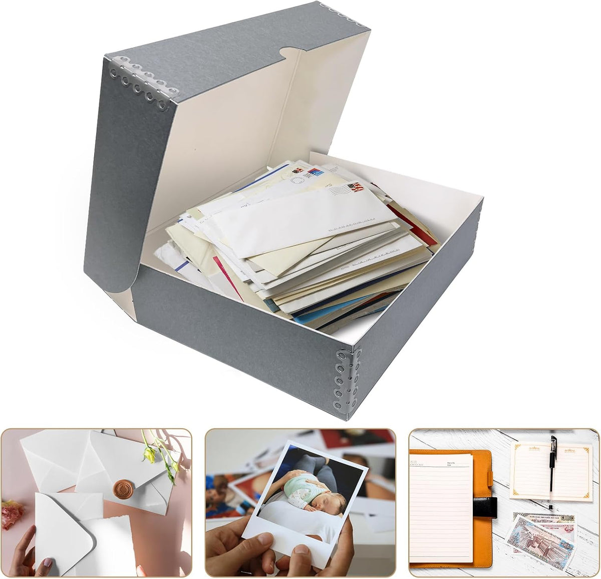 9x12 Clamshell Archival Folio Storage Box, 3" Deep