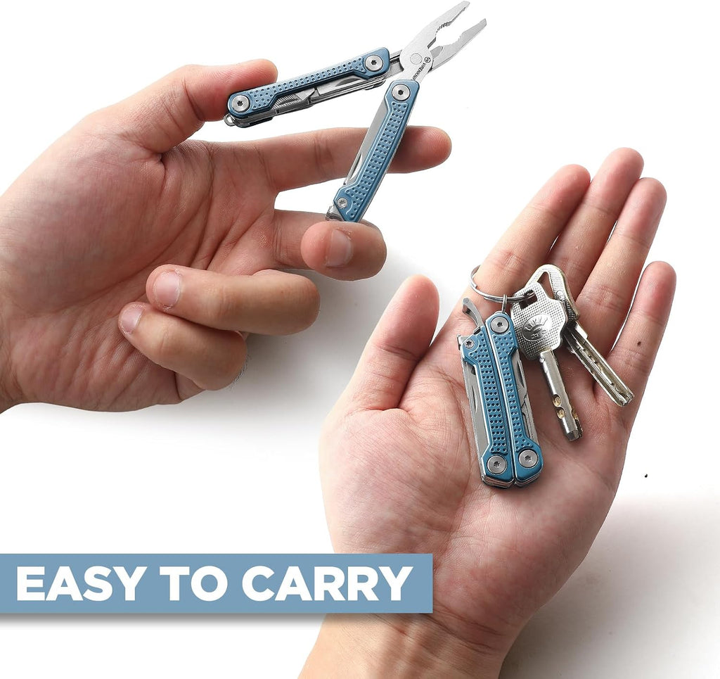 VIRENKNIFE Multitool,11-in-1 Mini EDC Multitool, Gifts for Men, Stainless Steel Multi Tool Pliers with Pocket Knife