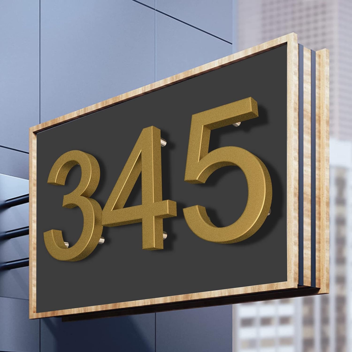 Floating House Number Modern House Numbers 5 inch, Deamos Zinc Alloy Home Address Number for House with Reflective