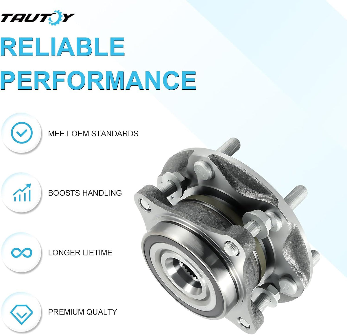 515040 4WD Front Wheel Bearing Hub and Bearing Assembly for Lexus GX460 2010-2021,GX470 2003-2009,for Toyota 4Runner 2003-2023,for FJ Cruiser 2007-2014,for Tacoma 2005-2023