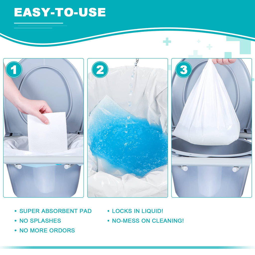 90 Count Absorbent Commode Pads for Bedside Commode Bucket