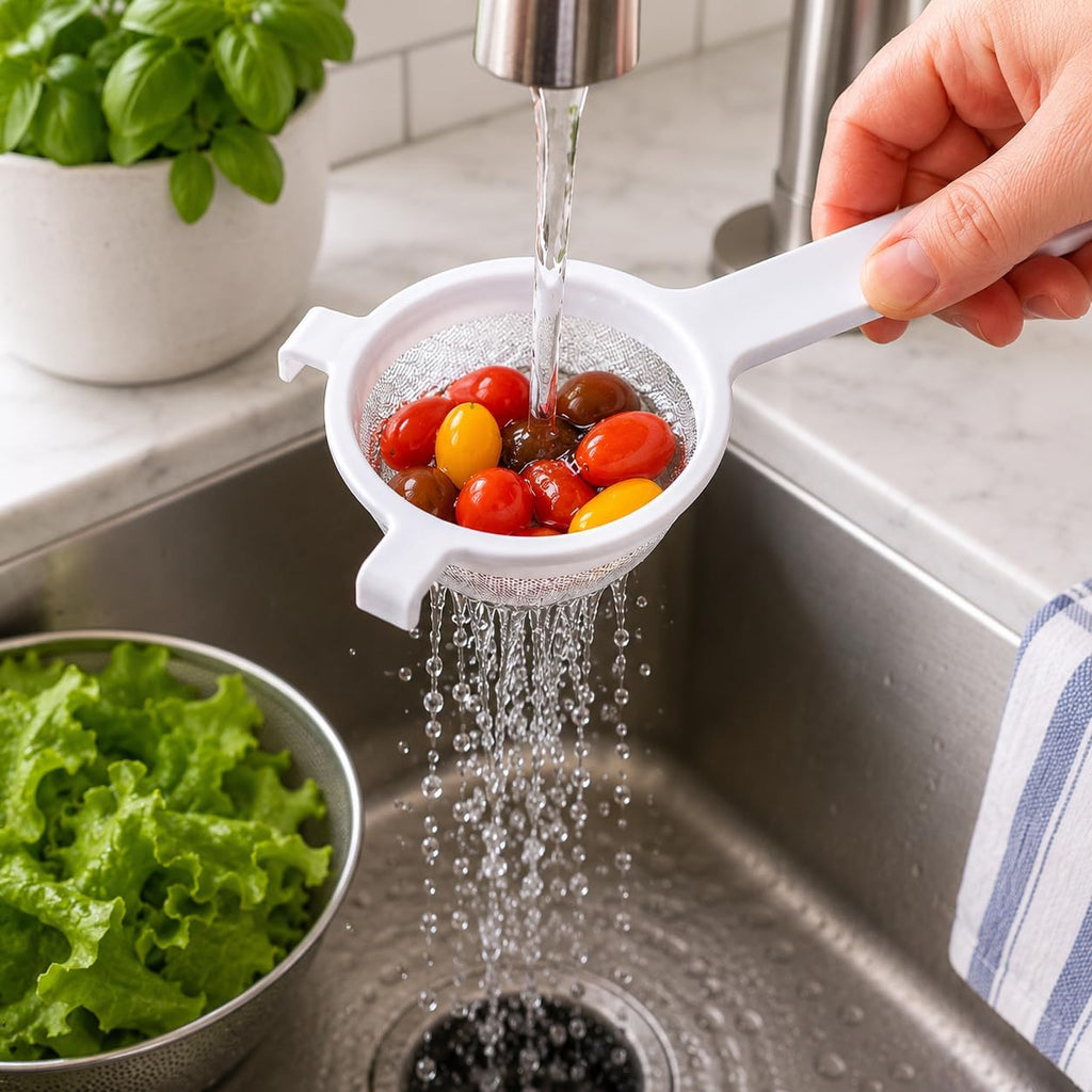 HIC Kitchen Double-Ear Fine Mesh Strainer, 4-Inch, BPA Free, Non Reactive