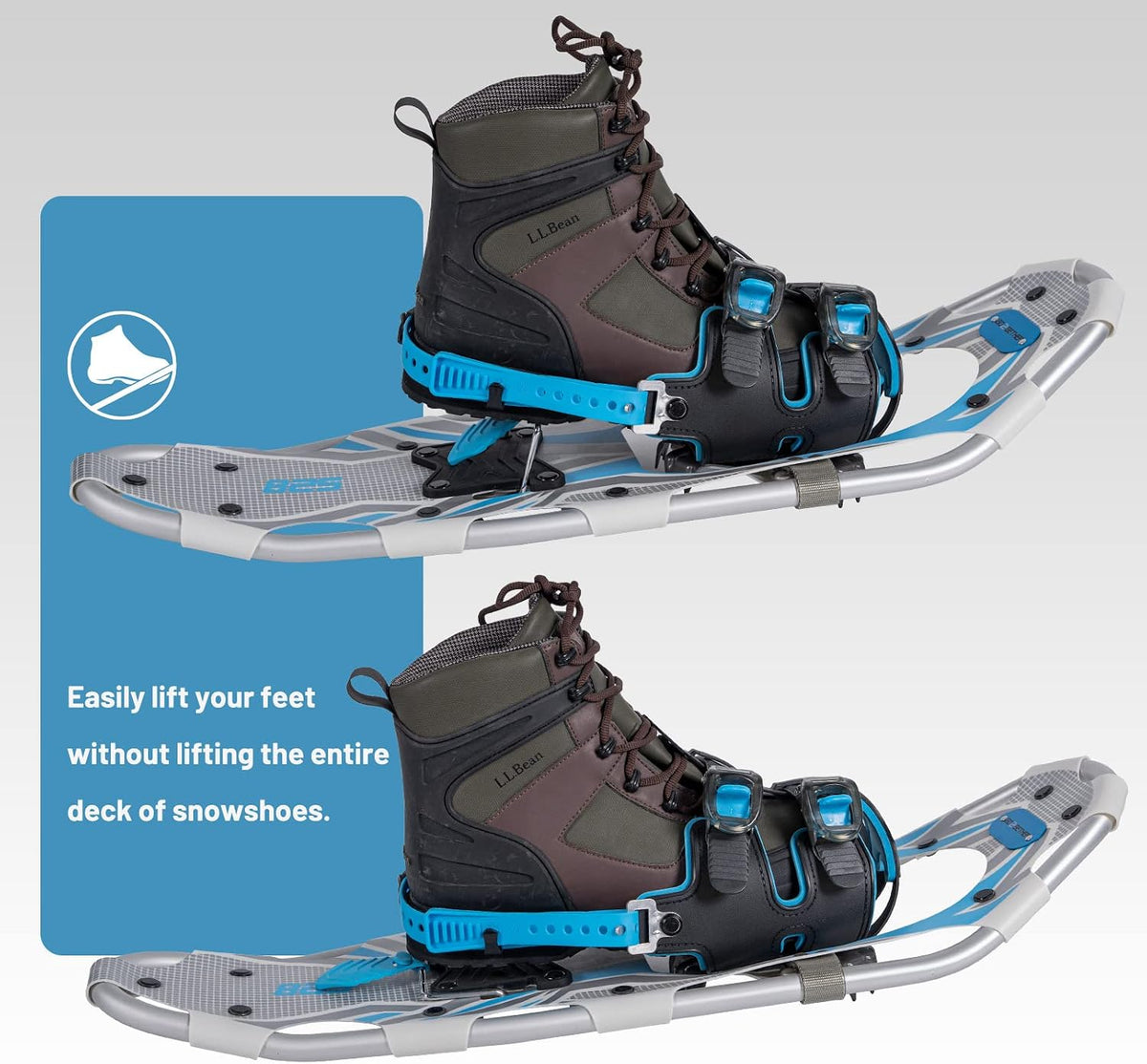 G2 21/25/30/36 Inches Light Weight Snowshoes with Trekking Poles, Tote Bag, Special EVA Padded Ratchet Binding, Heel