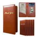Check Presenters for Restaurant, PU Leather 5 Packs Guest Check Book Waitress Books for Servers (5 Packs, Brown)