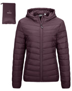 Women's Packable Lightweight Puffer Jacket with Hood