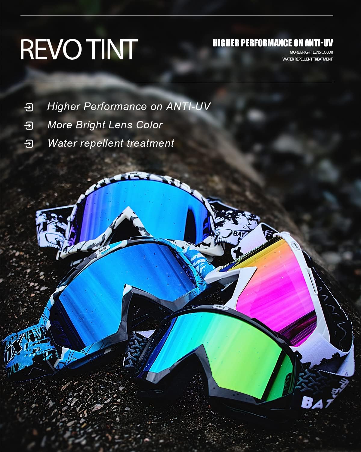 Ski Goggles for Men, Anti Fog & OTG Snowboard Goggles Over Glasses, 100% UV Protection Snow Goggles for Skiing &