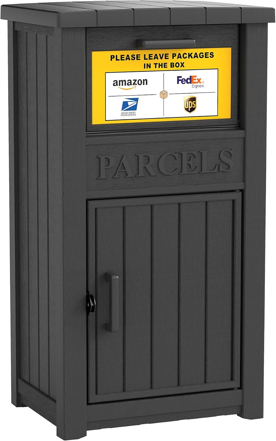 Package Delivery Boxes for Outside, Parcel Drop Box, Black | Lockable Secure, Waterproof, Anti-Theft