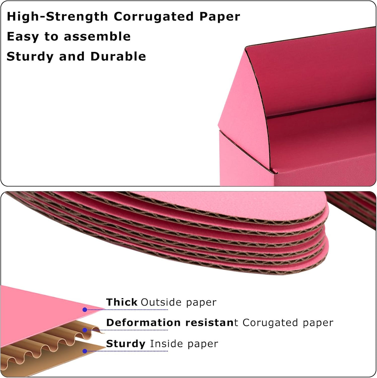 8x6x3 inch Pink Shipping Boxes for Small Business- Set of 25