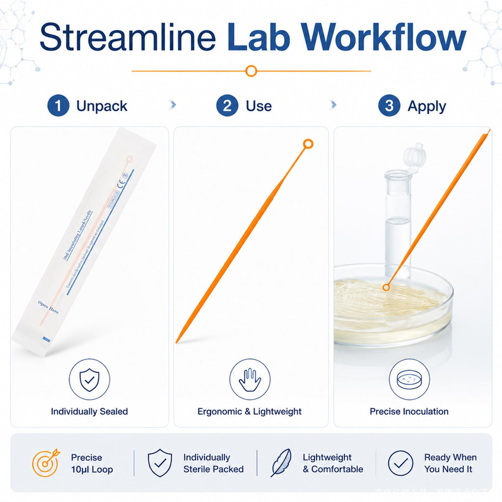 10ul 100pcs Disposable Sterile Inoculating Loops