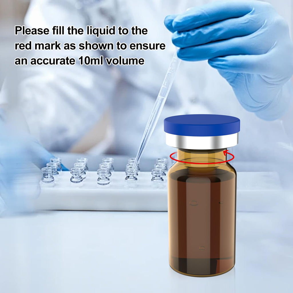 10ml Glass Vials, 100 Pcs Amber Lab Headspace Vial
