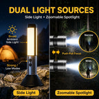 Rechargeable Camping Lantern, 8000mAh Telescoping LED Work Light with 5-Section Adjustable Height, Bottom Spotlight