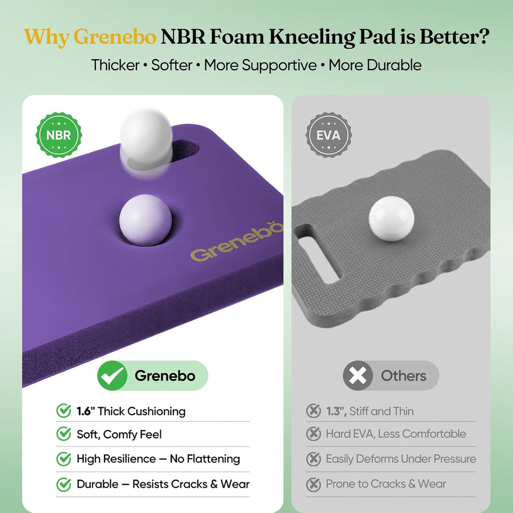 High-Density NBR Foam Garden Kneeling Pad, 1.6" Extra Thick Gardening Pad for Kneeling, Ultra Soft Kneeling Pad for