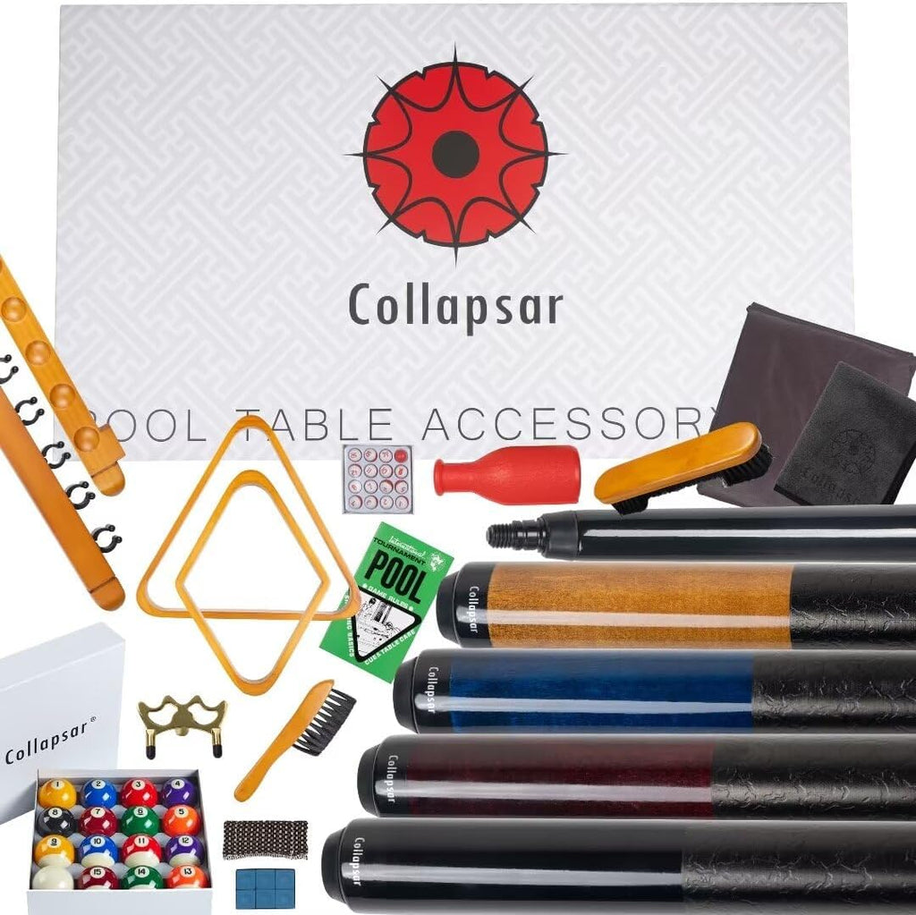 Pool Table Accessories Kit | Premium Pool Stick & Retractable Cue Bridge, Billiard Balls Set &Table Covers, Ball &