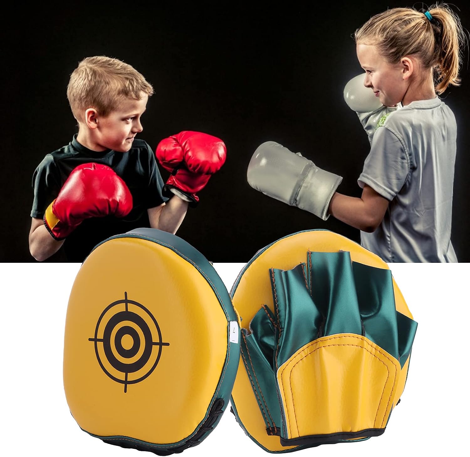 Boxing Pads Mini Focus Mitts,PU Leather Boxing Curved Focus Punching Mitts Kids Mini Boxing Gloves Pads Boxing Target