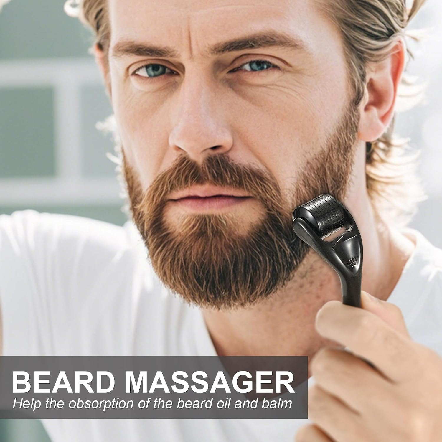 Beard Growth Kit - Beard Kit for Men with Beard Growth Oil (2oz), Beard Balm, Beard Comb, Massager for Spot/Patchy