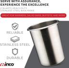 2 qt Silver Stainless Steel Bain Marie Pot Listed