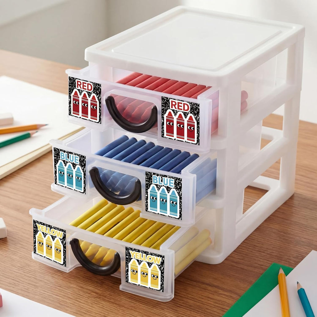 12 Pcs/ 4 Pack Plastic Crayon Organizer for Classroom Back to School