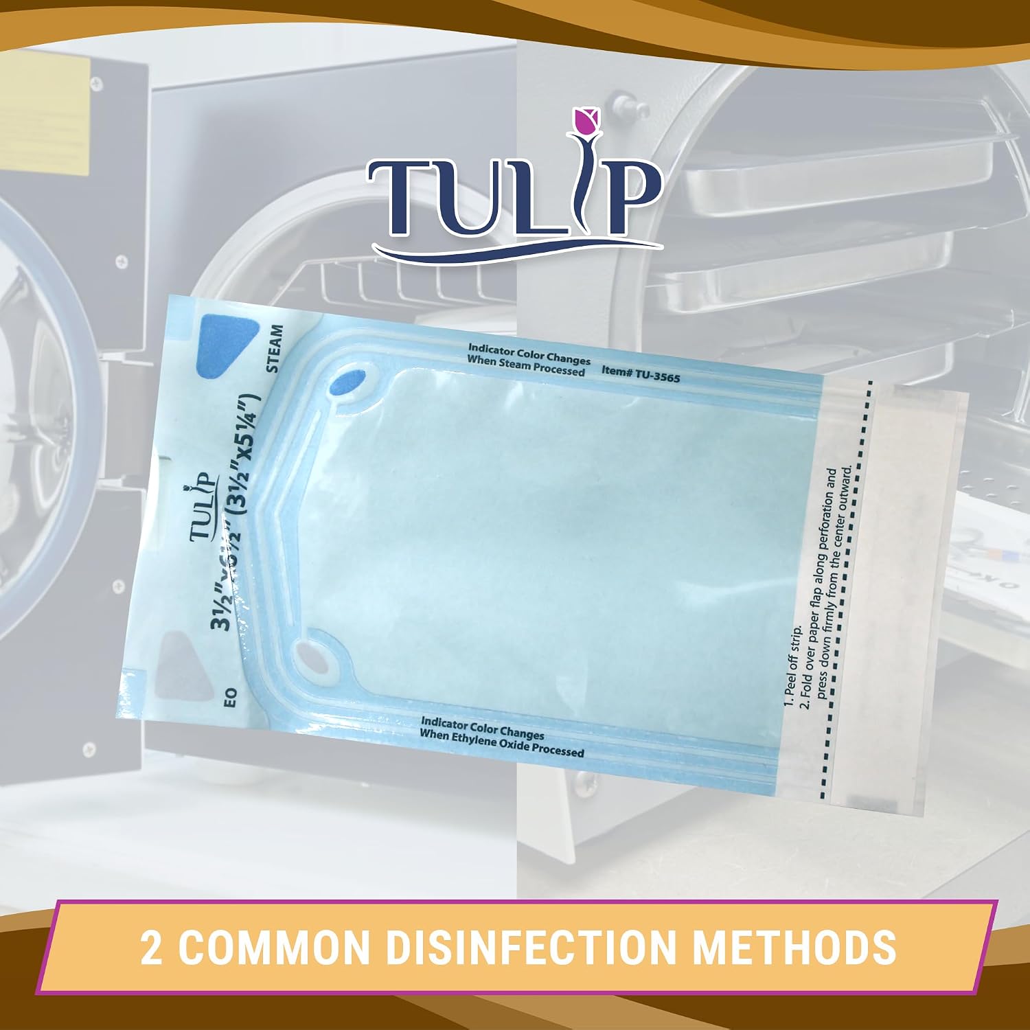 Self Sealing Sterilization Pouch 2.25" x 5" (200 Pack) - Autoclave Sterilizer Bags for Clean Tools - Dental and Nail