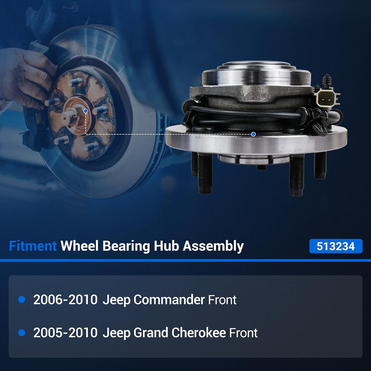 Autoround 513234 Wheel Hub Assembly Fit for Jeep Grand Cherokee 2005-2010