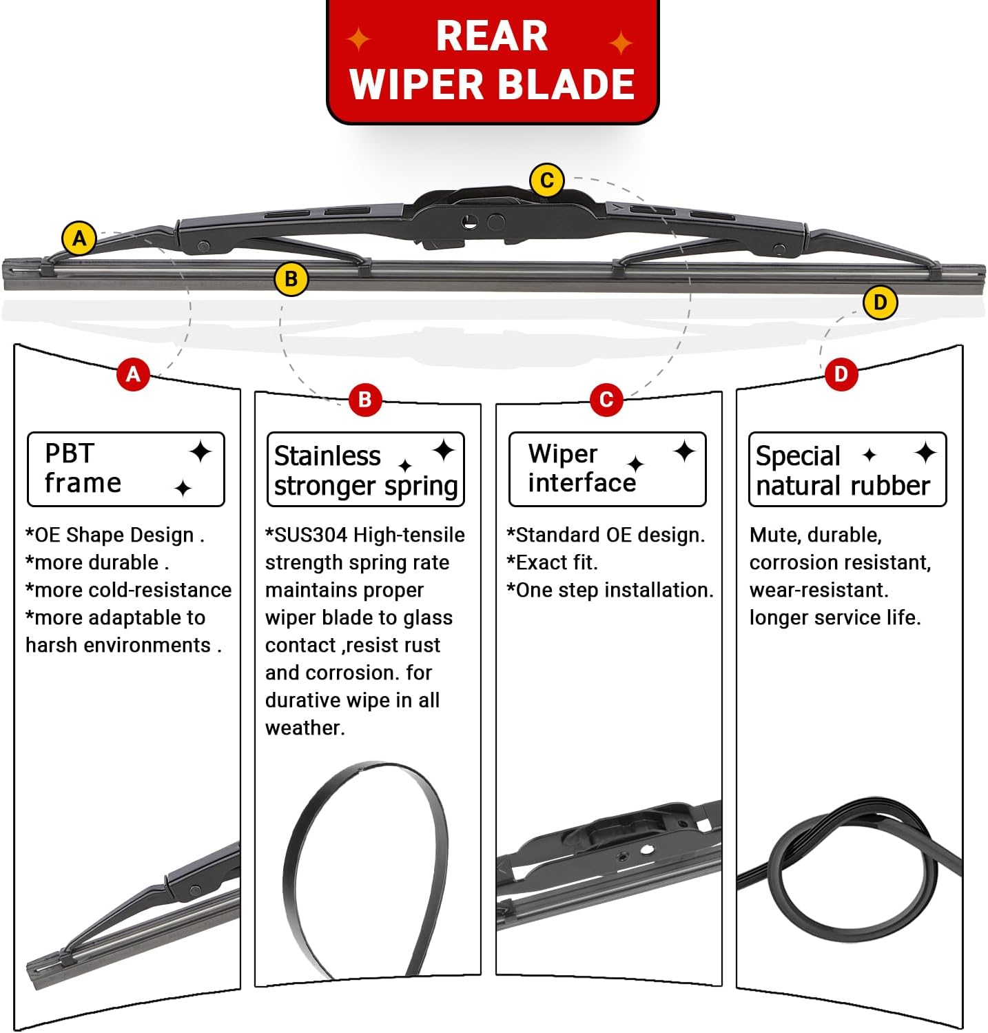 Windshield Wiper Blades Replacement for 1999-2004 Honda Odyssey / 1999-2003 Lexus RX300 Original Factory Quality