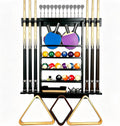 Large Pool Stick Holder Wall Mount, Billiards Pool Cue Rack Ping Pong Paddle Holder, Dart Holder 3-IN-1, Wood Pool
