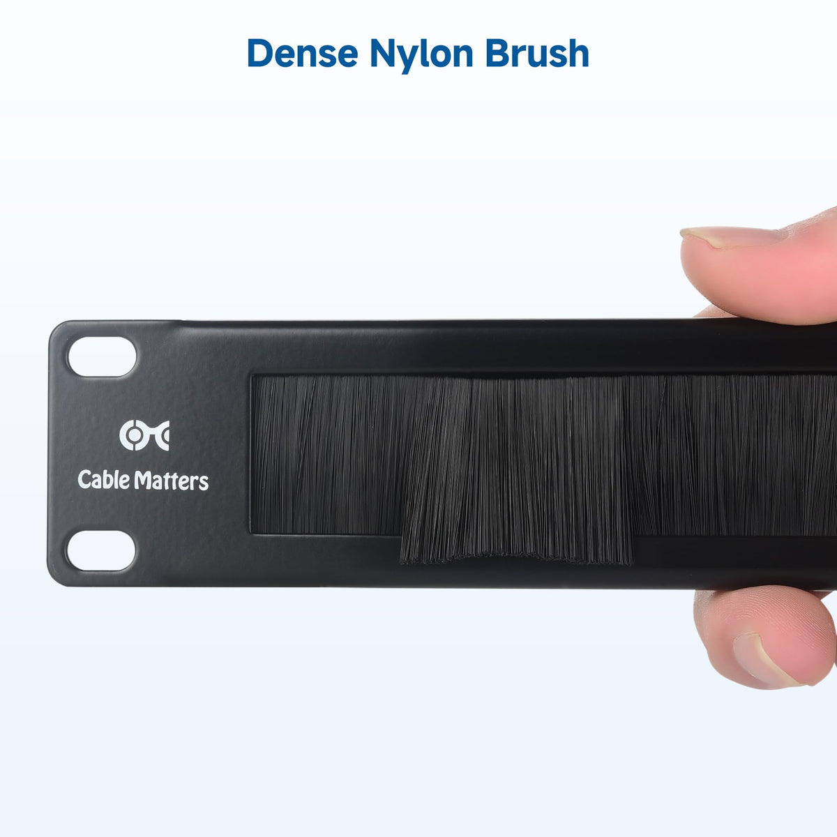 2-Pack 1U 19-Inch Rack Mount Brush Panel, Black