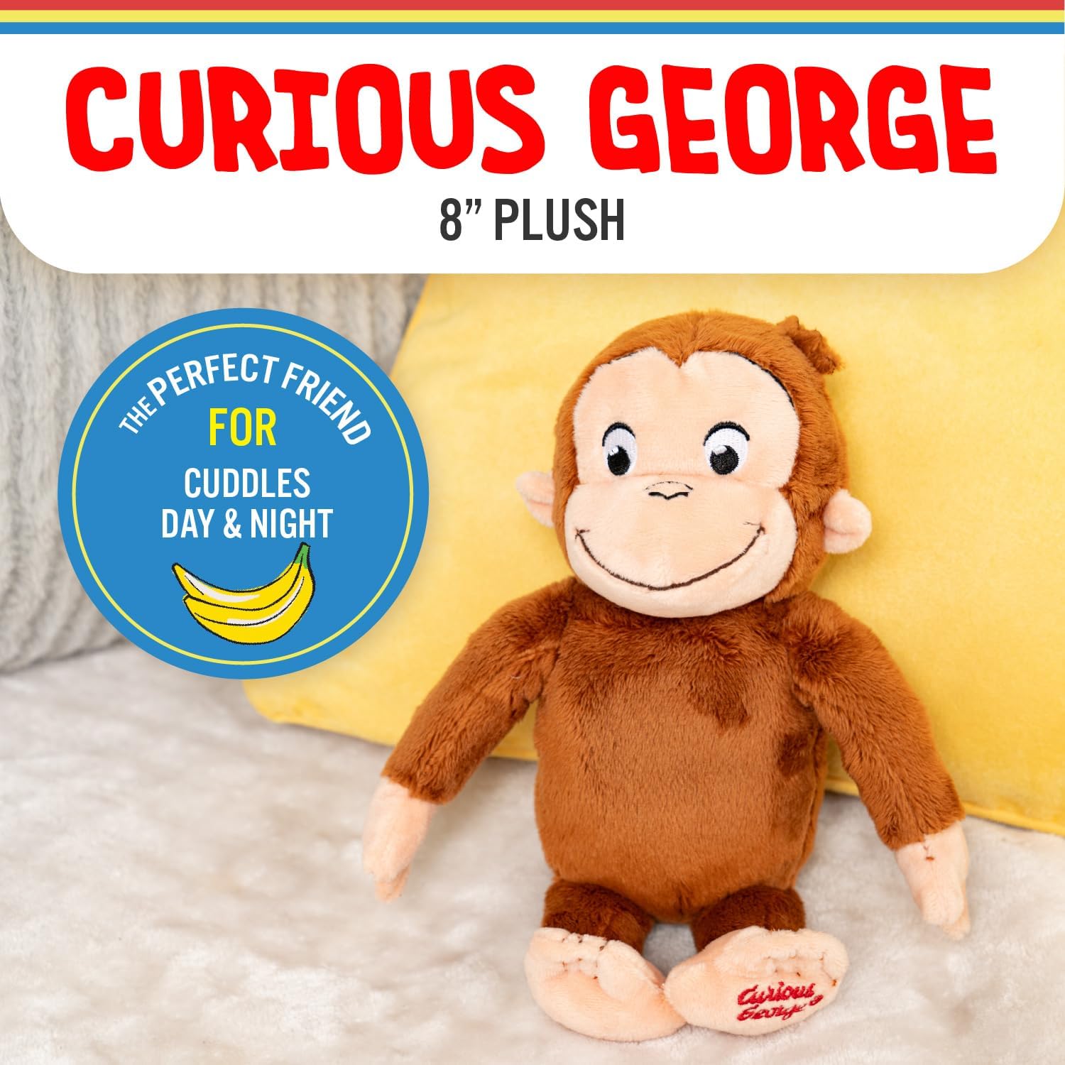 Curious George Monkey Stuffed Animal Plush Toys Soft Cutest Cuddle Plushie Gifts for Baby and Toddler Boys and Girls