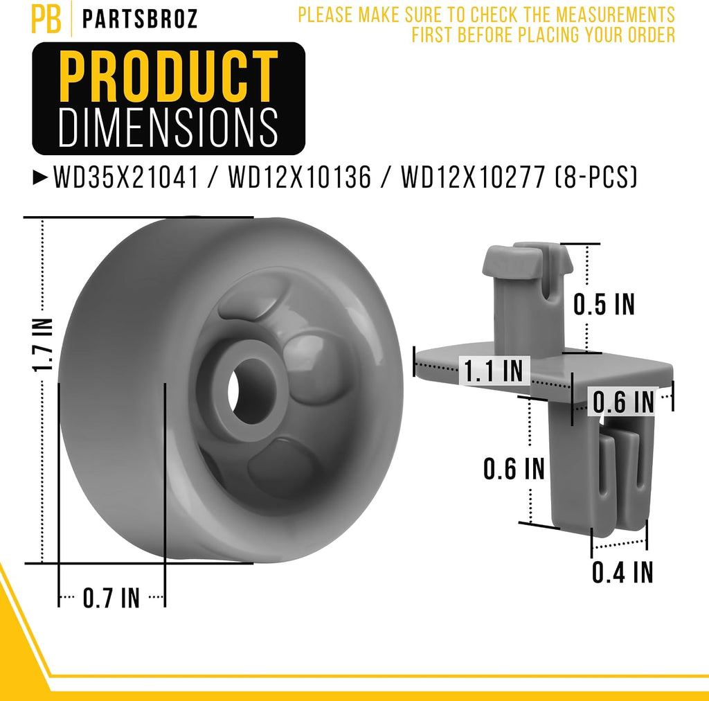 Dishwasher Dishrack Roller for General Electric GE PDW9280J10SS
